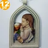 BOMBONIERA COMUNIONE BAMBINA ARCO EUCARESTIA CALICE BIANCO CERAMICA APPENDINO