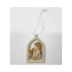 BOMBONIERA COMUNIONE BAMBINA ARCO EUCARESTIA CALICE BIANCO CERAMICA APPENDINO