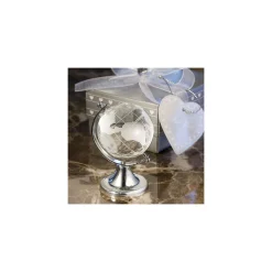 BOMBONIERA MAPPAMONDO IN VETRO DIAMETRO 5CM PER COMUNIONE WEDDING BATTESIMO