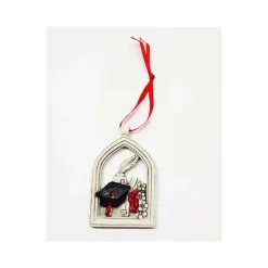 BOMBONIERA PERGAMENA ARCO LAUREA CAPPELLO CALAMAIO FORTUNA ROSSO BIANCO APPENDINO