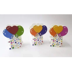 BOMBONIERA SCATOLA 12PZ. 18 ANNI PALLONCINO LEGNO PORTACONFETTI FESTA COMPLEANNO