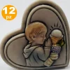 BOMBONIERE A CUORE PER PRIMA COMUNIONE BAMBINO BIANCO IN CERAMICA SOPRAMMOBILE