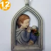 BOMBONIERE COMUNIONE BAMBINO ARCO SIMBOLO EUCARESTIA CALICE CERAMICA APPENDINO