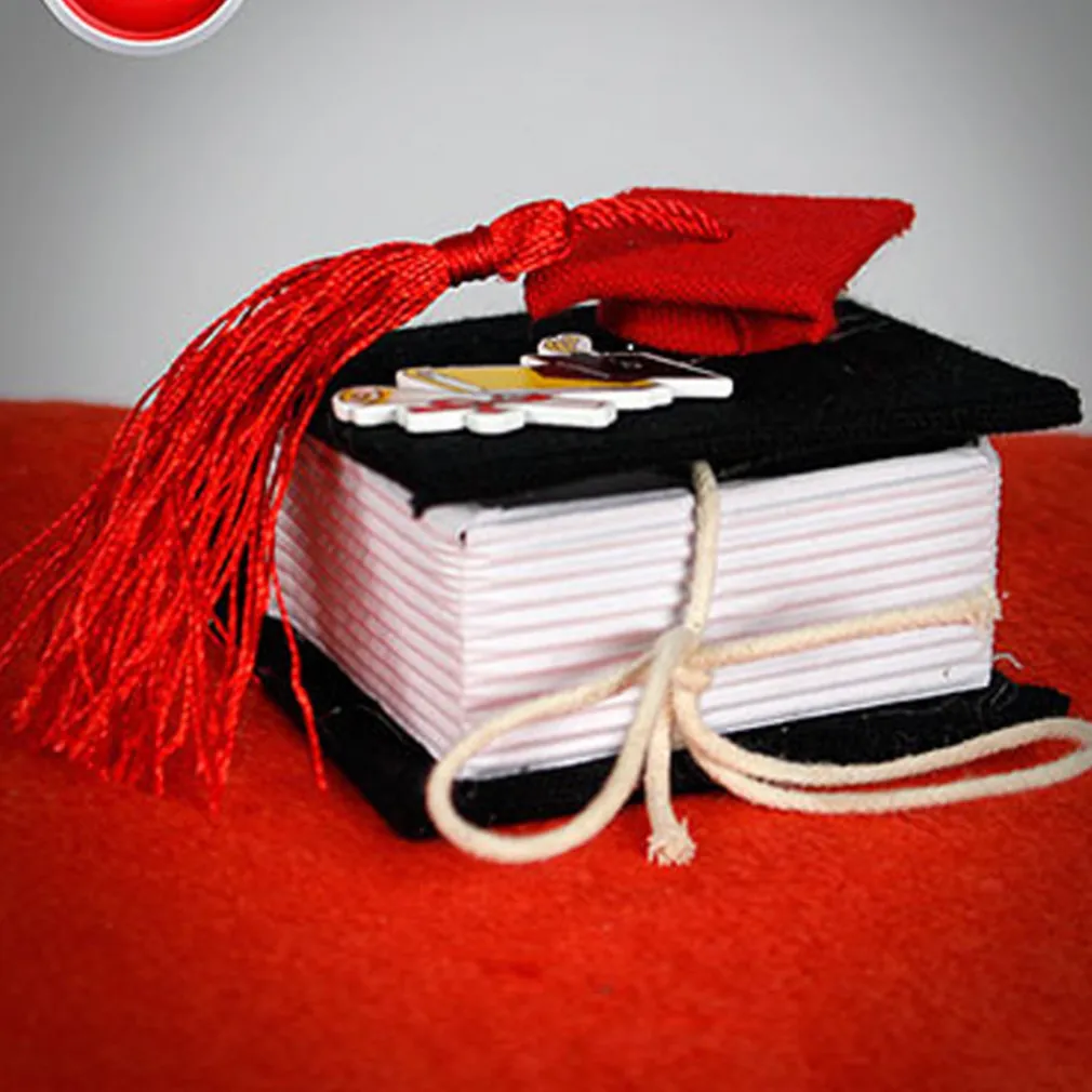 BOMBONIERE LAUREA PORTA CONFETTI LIBRO SCATOLA COFANETTO CON TOCCO IN TESSUTO