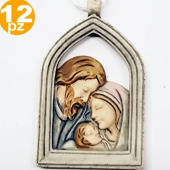 BOMBONIERE NATIVITA' ARCO CRESIMA GIUSEPPE MADONNA BAMBINO CERAMICA APPENDINO