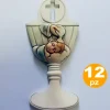 BOMBONIERE PER BATTESIMO BAMBINO CALICE ACQUA SANTA BIANCO CERAMICA APPENDINO