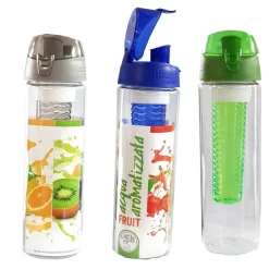 BORRACCIA SPORT SHAKER DETOX INFUSORE FRUTTA ACQUA BOTTIGLIA CON FILTRO 500ML