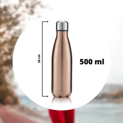 BORRACCIA SPORTIVA 500 ML ACCIAIO INOX DOPPIA PARETE PER SPORT SCUOLA UFFICIO