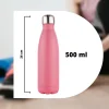 BORRACCIA SPORTIVA 500 ML ACCIAIO INOX DOPPIA PARETE PER SPORT SCUOLA CAMPEGGIO