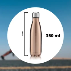 BORRACCIA SPORTIVA 350ML IN ACCIAIO INOX DOPPIA PARETE PER SPORT SCUOLA UFFICIO