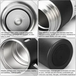 BORRACCIA TERMICA 500ML IN ACCIAIO INOX CON TAZZA MANICO PER BEVANDE CALDE FREDDE