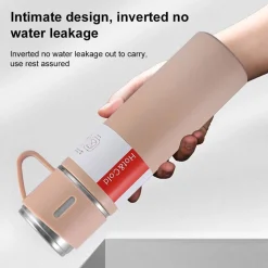 BORRACCIA TERMICA 500ML IN ACCIAIO INOX CON TAZZA MANICO PER BEVANDE CALDE FREDDE