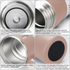 BORRACCIA TERMICA 500ML IN ACCIAIO INOX CON TAZZA MANICO PER BEVANDE CALDE FREDDE