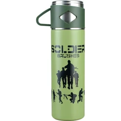 BORRACCIA TERMICA 500ML IN ACCIAIO INOX CON TAZZA MANICO PER BEVANDE CALDE FREDDE