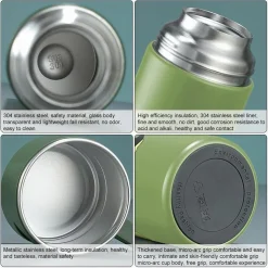 BORRACCIA TERMICA 500ML IN ACCIAIO INOX CON TAZZA MANICO PER BEVANDE CALDE FREDDE