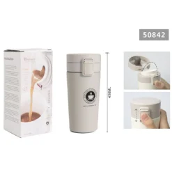BORRACCIA TERMICA PORTA LIQUIDI CAFFÈ THERMOS CONTENITORE BICCHIERE 450ML 50842