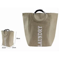 BORSA CESTO PORTA BIANCHERIA CONTENITORE BUCATO CON MANICI