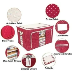 BORSA PORTAOGGETTI MULTIFUNZIONALE PIEGHEVOLE TESSUTO CON FINESTRA MANICI 66LT 50X40X33CM