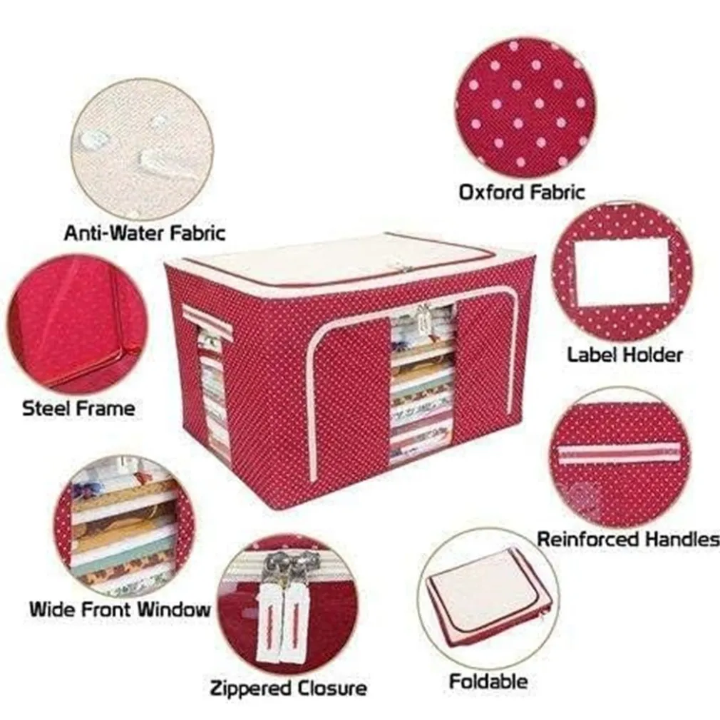 BORSA PORTAOGGETTI MULTIFUNZIONALE PIEGHEVOLE TESSUTO CON FINESTRA MANICI 66LT 50X40X33CM