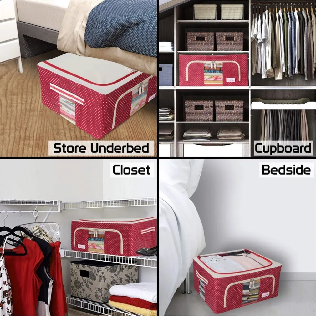 BORSA PORTAOGGETTI MULTIFUNZIONALE PIEGHEVOLE TESSUTO CON FINESTRA MANICI 66LT 50X40X33CM