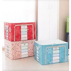 BORSA PORTAOGGETTI MULTIFUNZIONALE PIEGHEVOLE TESSUTO CON FINESTRA MANICI 100LT 60X42X40CM