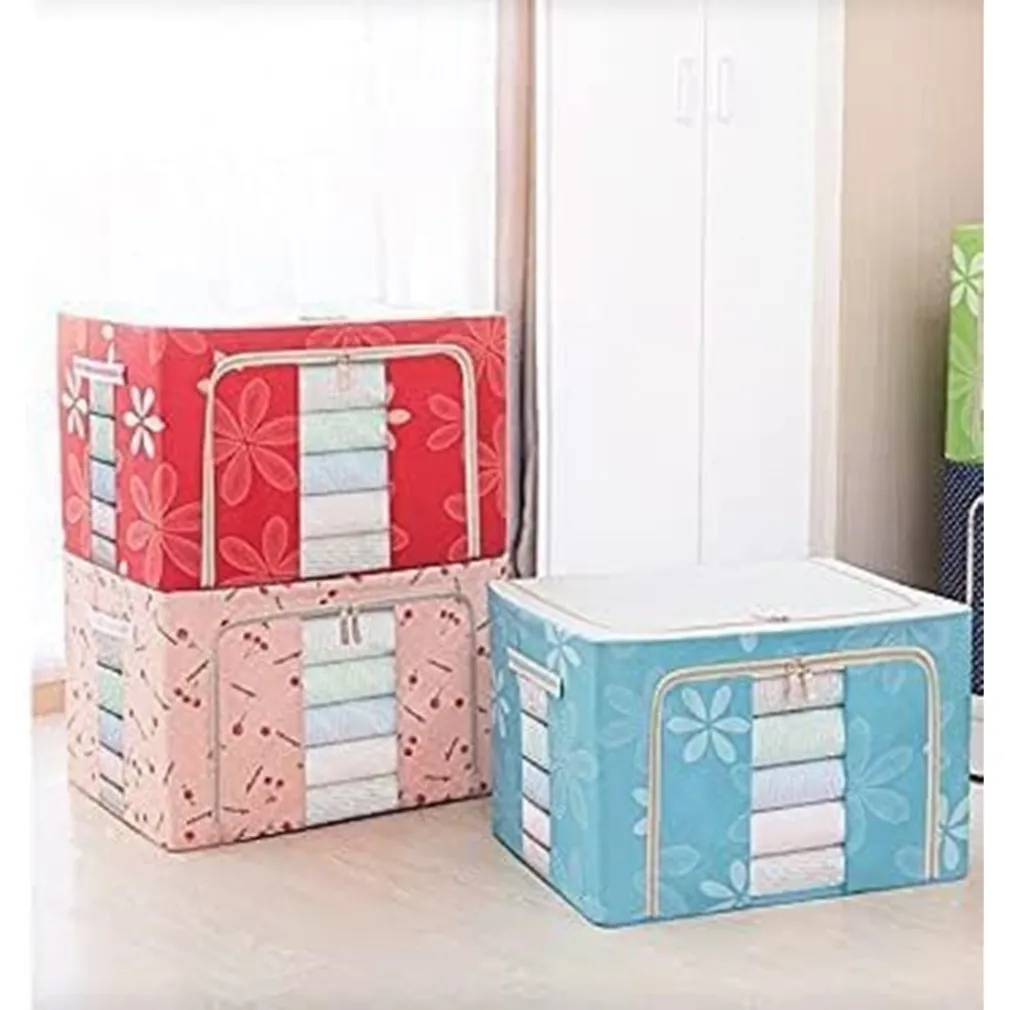 BORSA PORTAOGGETTI MULTIFUNZIONALE PIEGHEVOLE TESSUTO CON FINESTRA MANICI 100LT 60X42X40CM