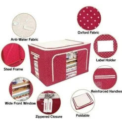 BORSA PORTAOGGETTI MULTIFUNZIONALE PIEGHEVOLE TESSUTO CON FINESTRA MANICI 100LT 60X42X40CM