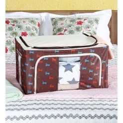 BORSA PORTAOGGETTI MULTIFUNZIONALE PIEGHEVOLE TESSUTO CON FINESTRA MANICI 100LT 60X42X40CM