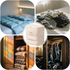 BORSA PORTAOGGETTI PER PIUMINO ORGANIZER A COMPRESSIONE CONTENITORE ANTIPOLVERE RESISTENTE