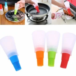 BOTTIGLIA CON PENNELLO CUCINA SILICONE APPLICATORE DORARE SPENNELLARE OLIO UOVO