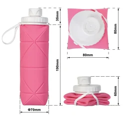 BOTTIGLIA PIEGHEVOLE SALVASPAZIO 600 ML BORRACCIA TERMICA PORTATILE DA BORSETTA