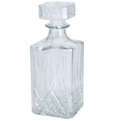 BOTTIGLIA VINTAGE PER LIQUORE WISKEY COGNAC SCOTCH IN VETRO CON TAPPO 9X23CM