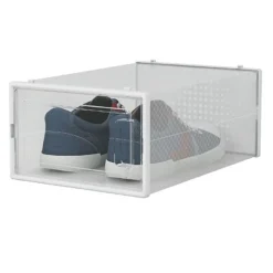 BOX CONTENITORE PER SCARPE CALZATURE SCATOLA PORTASCARPE 33.4X23X14.5CM TRASPARENTE 87646