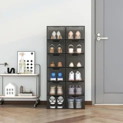 BOX CONTENITORE PER SCARPE CALZATURE SCATOLA PORTASCARPE INPILABILE 34X25X18.4CM 87649