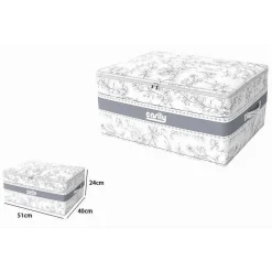 BOX PORTATUTTO SCATOLA SALVASPAZIO CONTENITORE ORGANIZER 51X40X24CM FANTASIA 87320