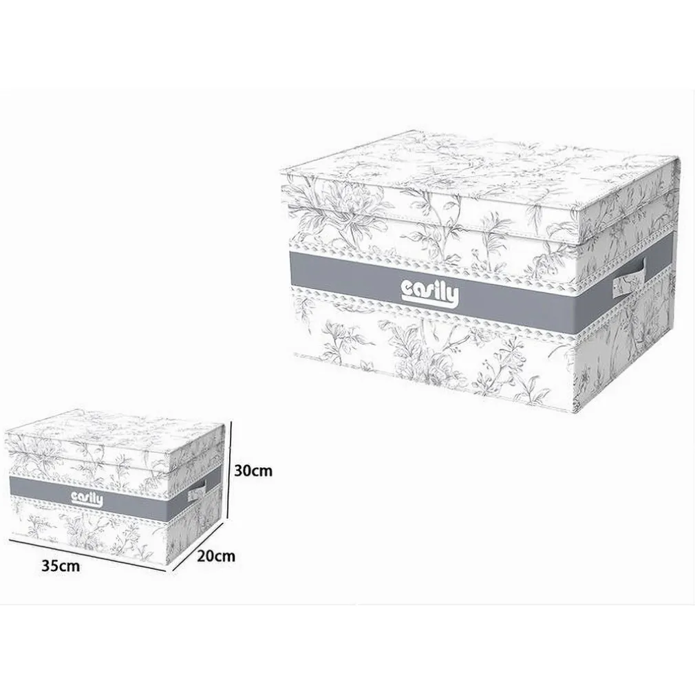 BOX PORTATUTTO SCATOLA SALVASPAZIO CONTENITORE ORGANIZER 35X30X20CM FANTASIA 87314