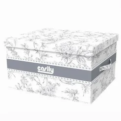 BOX PORTATUTTO SCATOLA SALVASPAZIO CONTENITORE ORGANIZER 48X38X28CM FANTASIA 87322