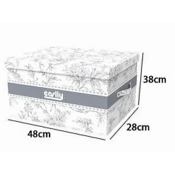 BOX PORTATUTTO SCATOLA SALVASPAZIO CONTENITORE ORGANIZER 48X38X28CM FANTASIA 87322