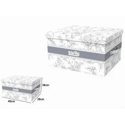 BOX PORTATUTTO SCATOLA SALVASPAZIO CONTENITORE ORGANIZER 48X38X28CM FANTASIA 87322