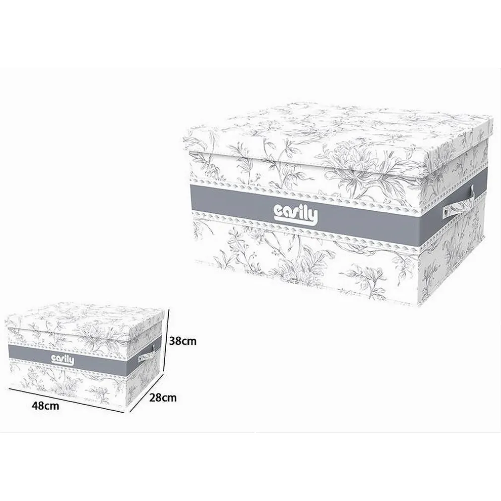 BOX PORTATUTTO SCATOLA SALVASPAZIO CONTENITORE ORGANIZER 48X38X28CM FANTASIA 87322