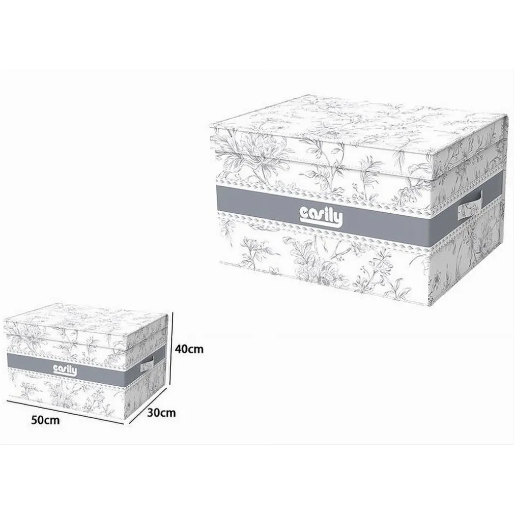BOX PORTATUTTO SCATOLA SALVASPAZIO CONTENITORE ORGANIZER 50X40X25CM FANTASIA 87317