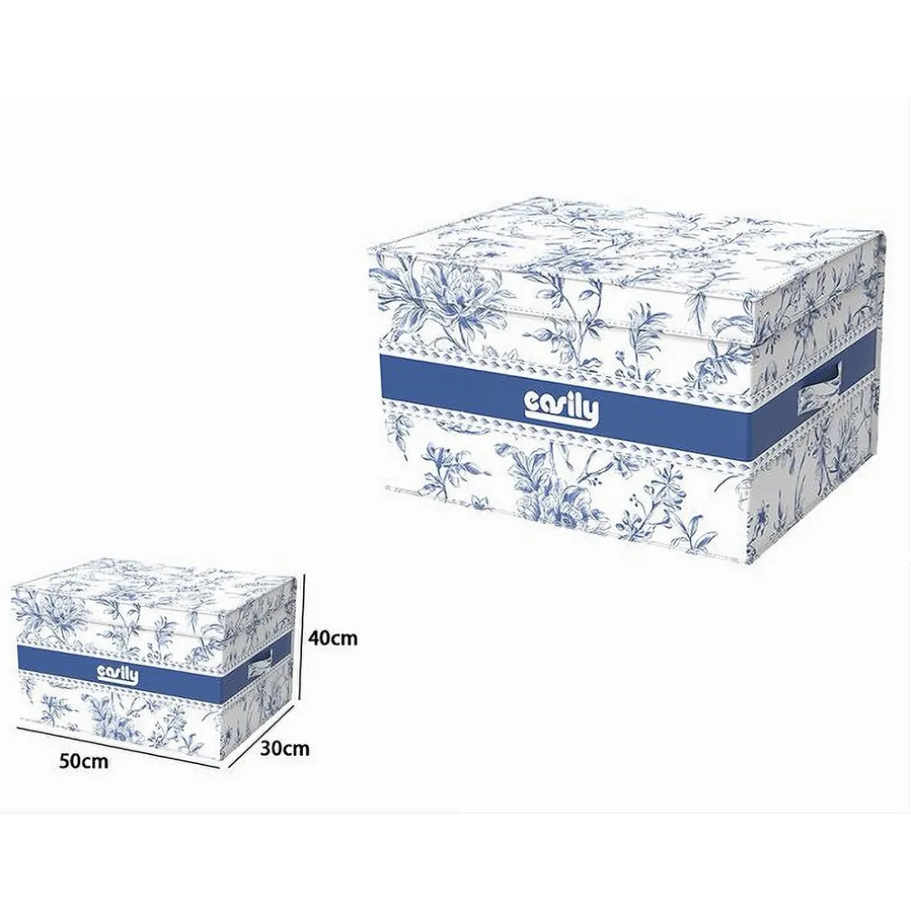 BOX PORTATUTTO SCATOLA SALVASPAZIO CONTENITORE ORGANIZER 50X40X25CM FANTASIA 87317