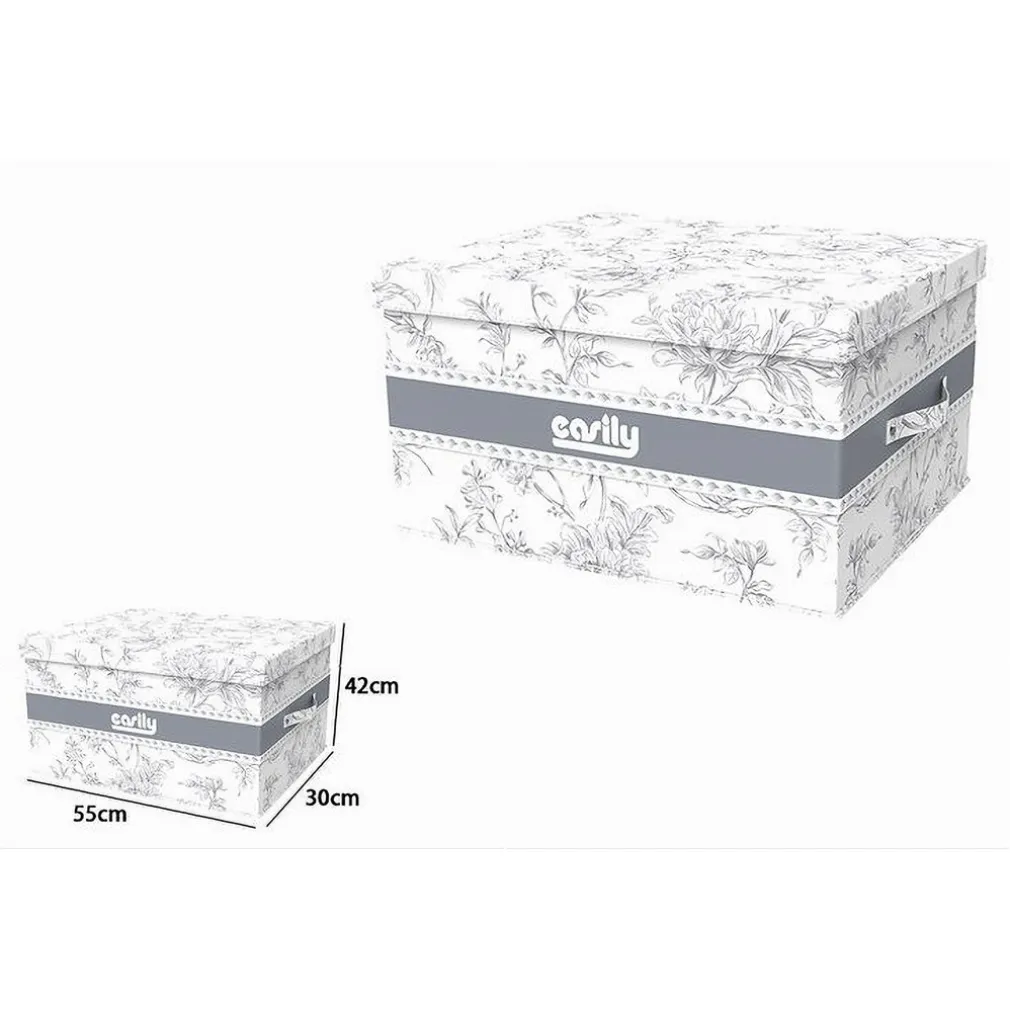 BOX PORTATUTTO SCATOLA SALVASPAZIO CONTENITORE ORGANIZER 55X42X30CM FANTASIA 87323