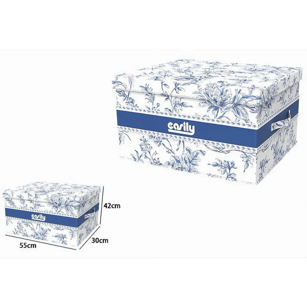 BOX PORTATUTTO SCATOLA SALVASPAZIO CONTENITORE ORGANIZER 55X42X30CM FANTASIA 87323