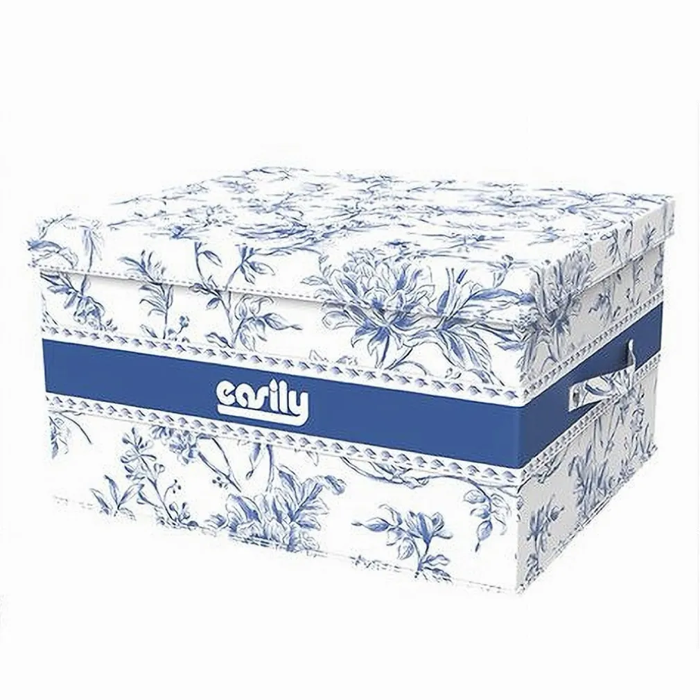 BOX PORTATUTTO SCATOLA SALVASPAZIO CONTENITORE ORGANIZER 55X42X30CM FANTASIA 87323