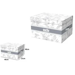 BOX PORTATUTTO SCATOLA SALVASPAZIO CONTENITORE ORGANIZER 40X40X25CM FANTASIA 87316