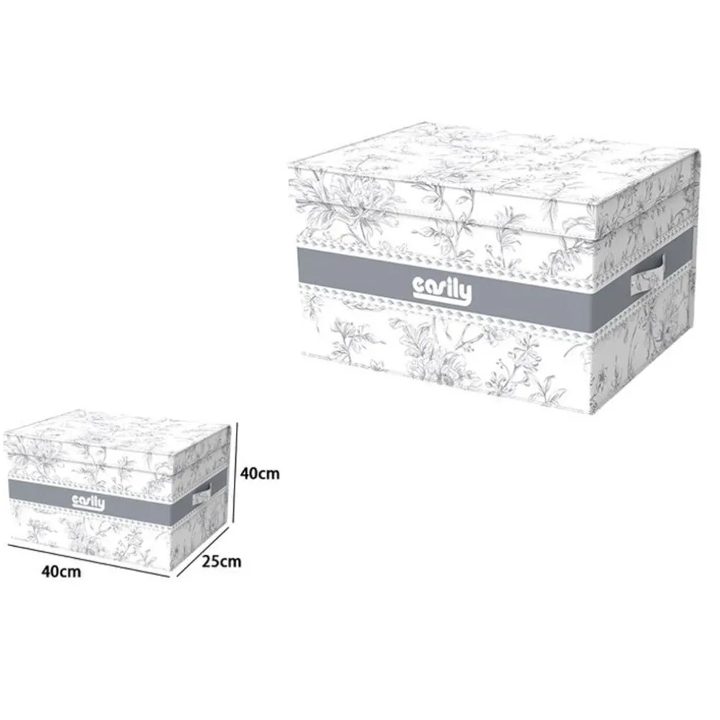 BOX PORTATUTTO SCATOLA SALVASPAZIO CONTENITORE ORGANIZER 40X40X25CM FANTASIA 87316