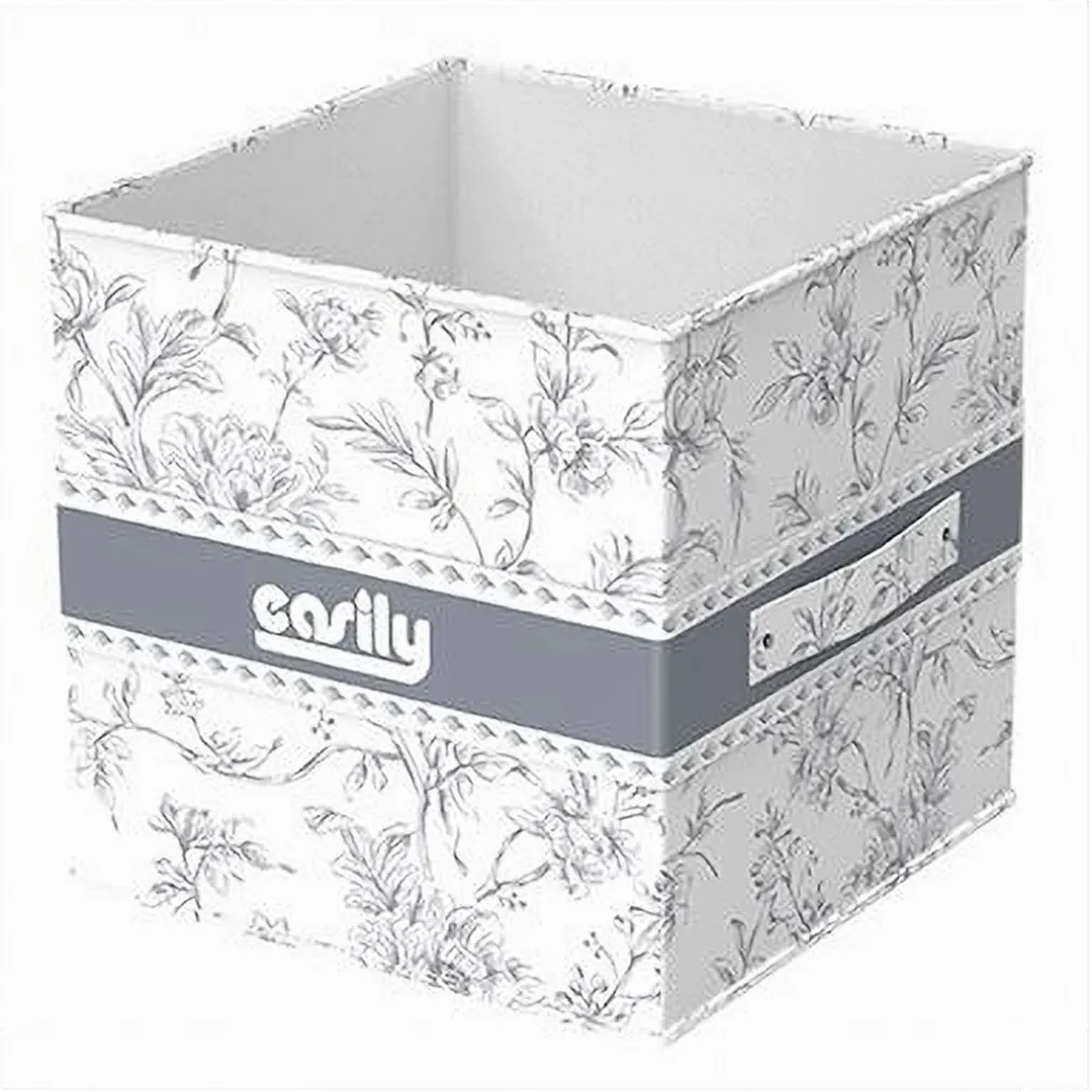 BOX PORTATUTTO SCATOLA SALVASPAZIO CONTENITORE ORGANIZER 31X31X31CM FANTASIA 87312