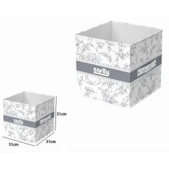 BOX PORTATUTTO SCATOLA SALVASPAZIO CONTENITORE ORGANIZER 31X31X31CM FANTASIA 87312