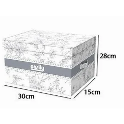 BOX PORTATUTTO SCATOLA SALVASPAZIO CONTENITORE ORGANIZER 30X28X15CM FANTASIA 87313